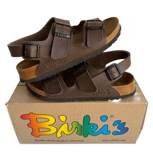 EUC Birki’s Sicily Brown Adjustable Two-Strap + Backstrap Sandals Sz. 39/8